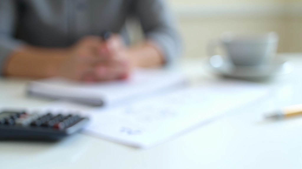 Taschenrechner, Notizen und Steuererklärung auf dem Schreibtisch