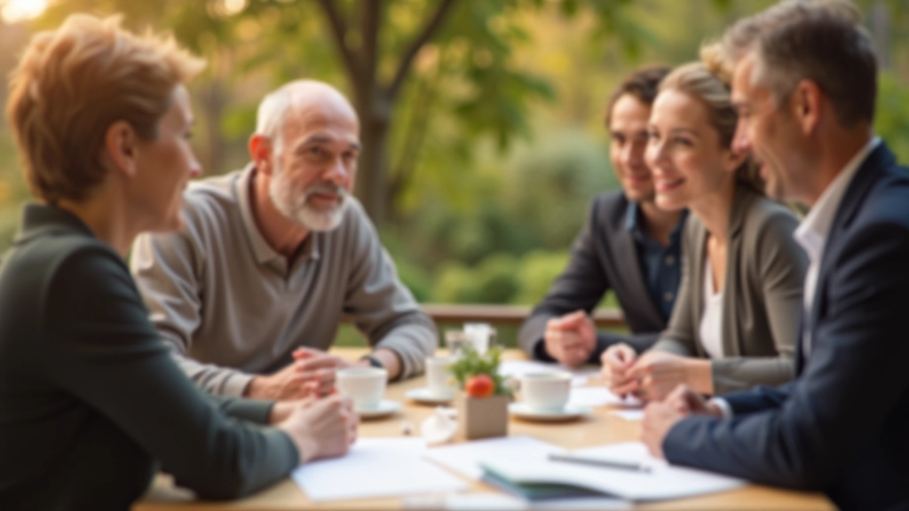 Familie mehrerer Generationen sitzt zusammen und plant Vermögensübergabe